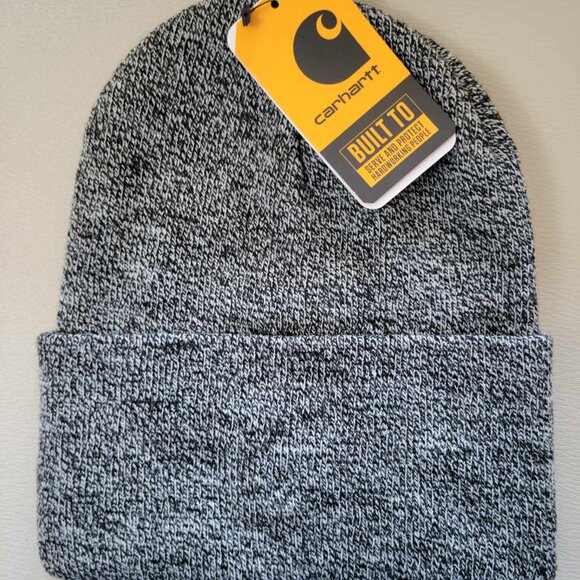 Carhartt Knit Cuffed Beanie - Heather Black/White - Picture 2 of 2
